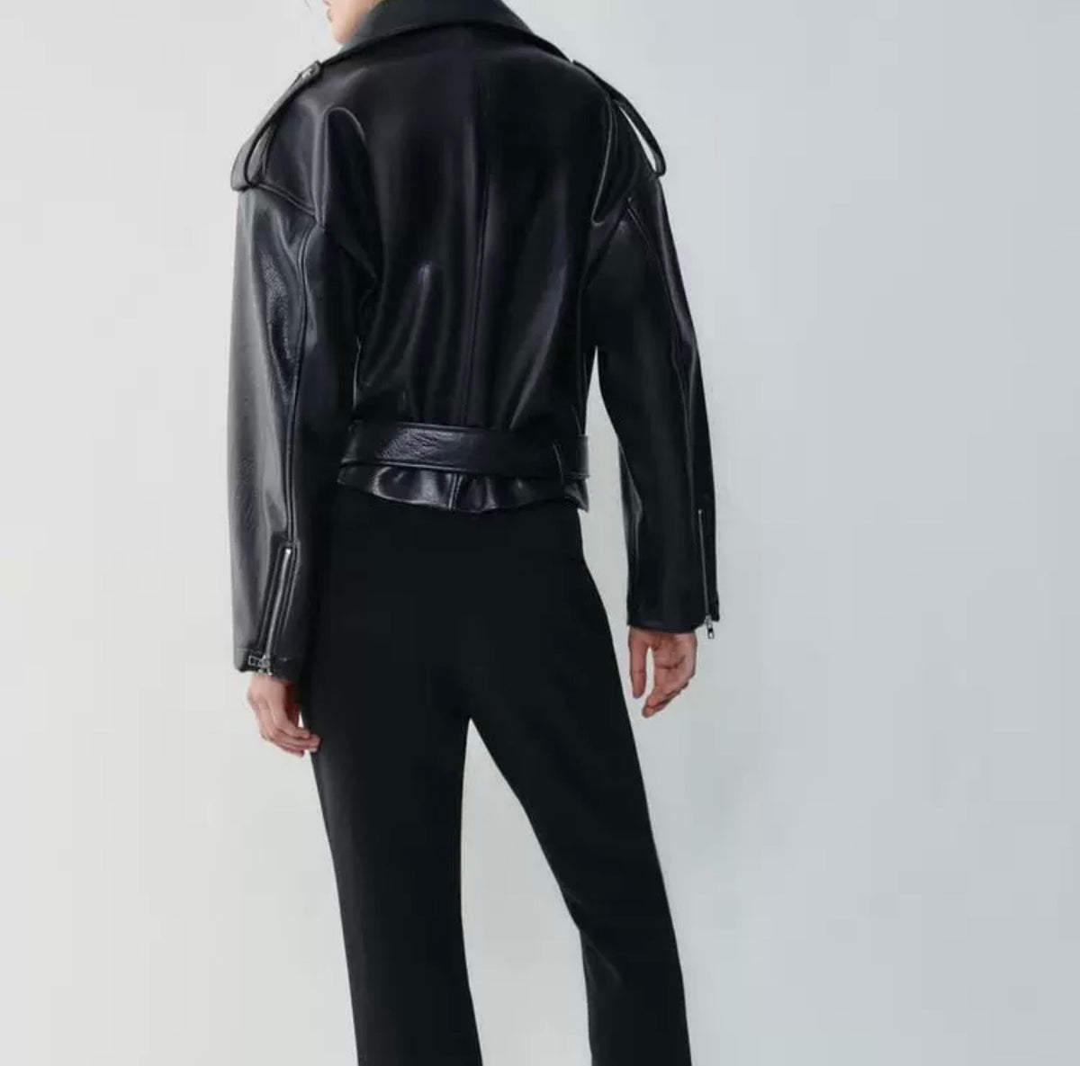 LEATHER EFFECT BIKER JACKET