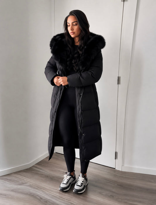 Amoris Winter Glow – Gefütterte Fellkragen-Jacke